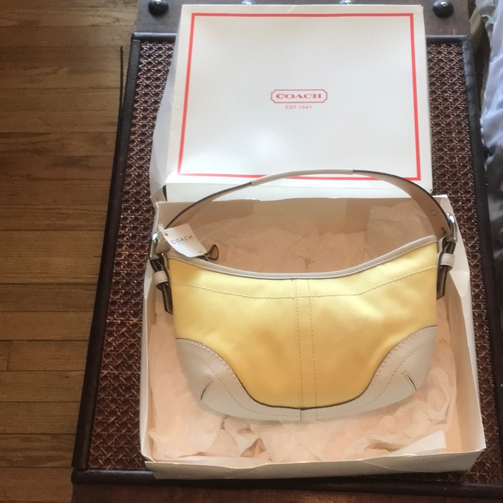 Authentic yellow coach purse